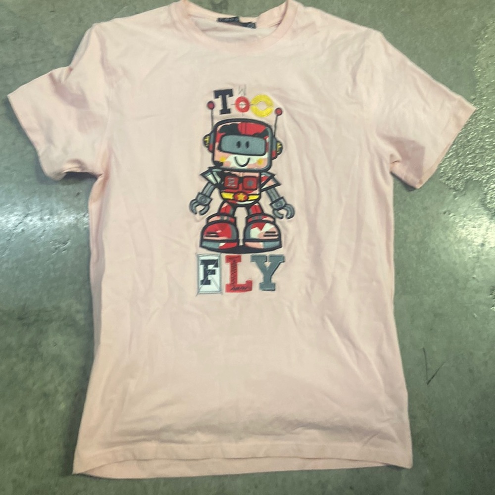 Too fly Robot T-Shirt Pink